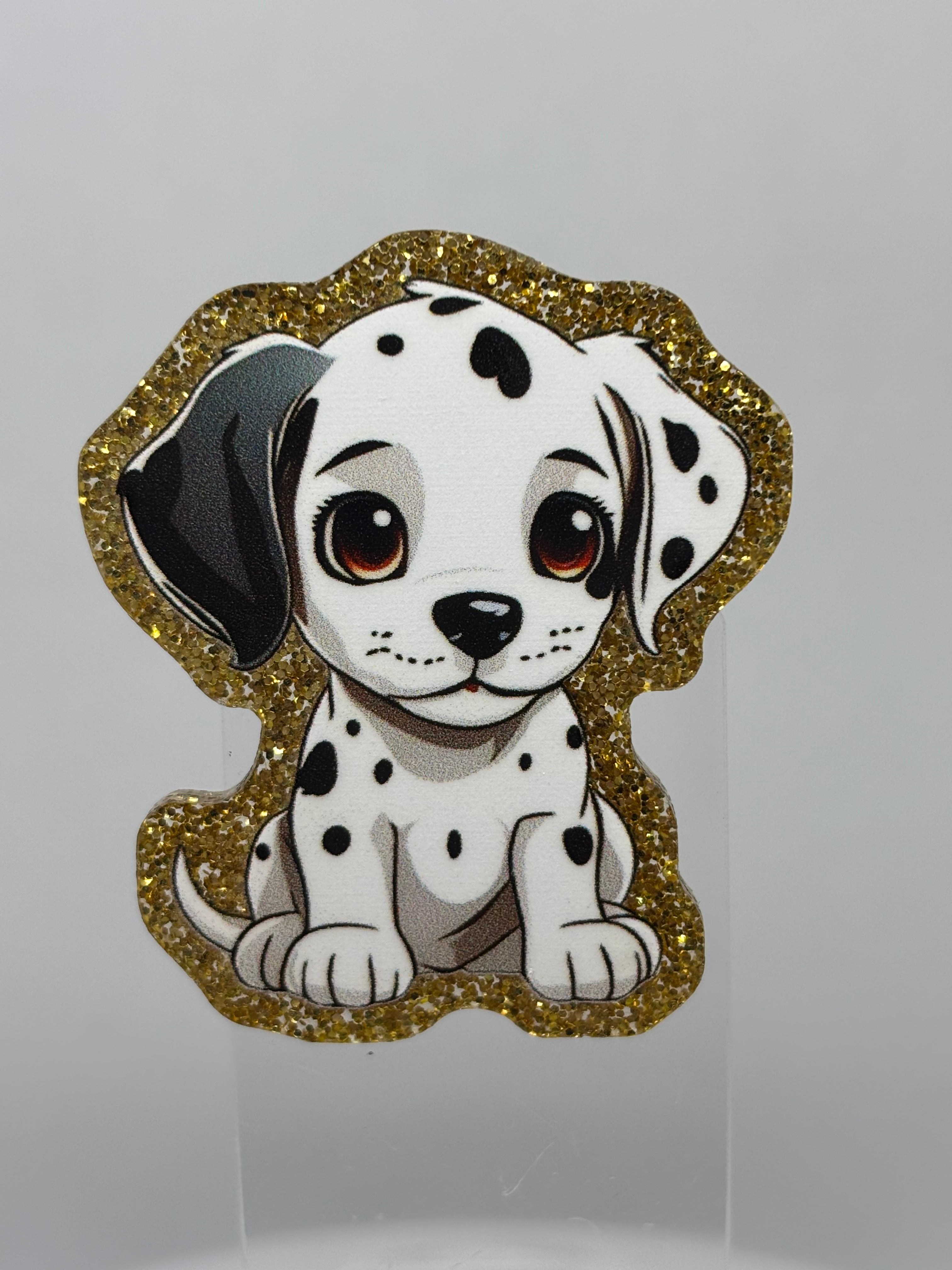 Dalmatian trimmed in gold glitter