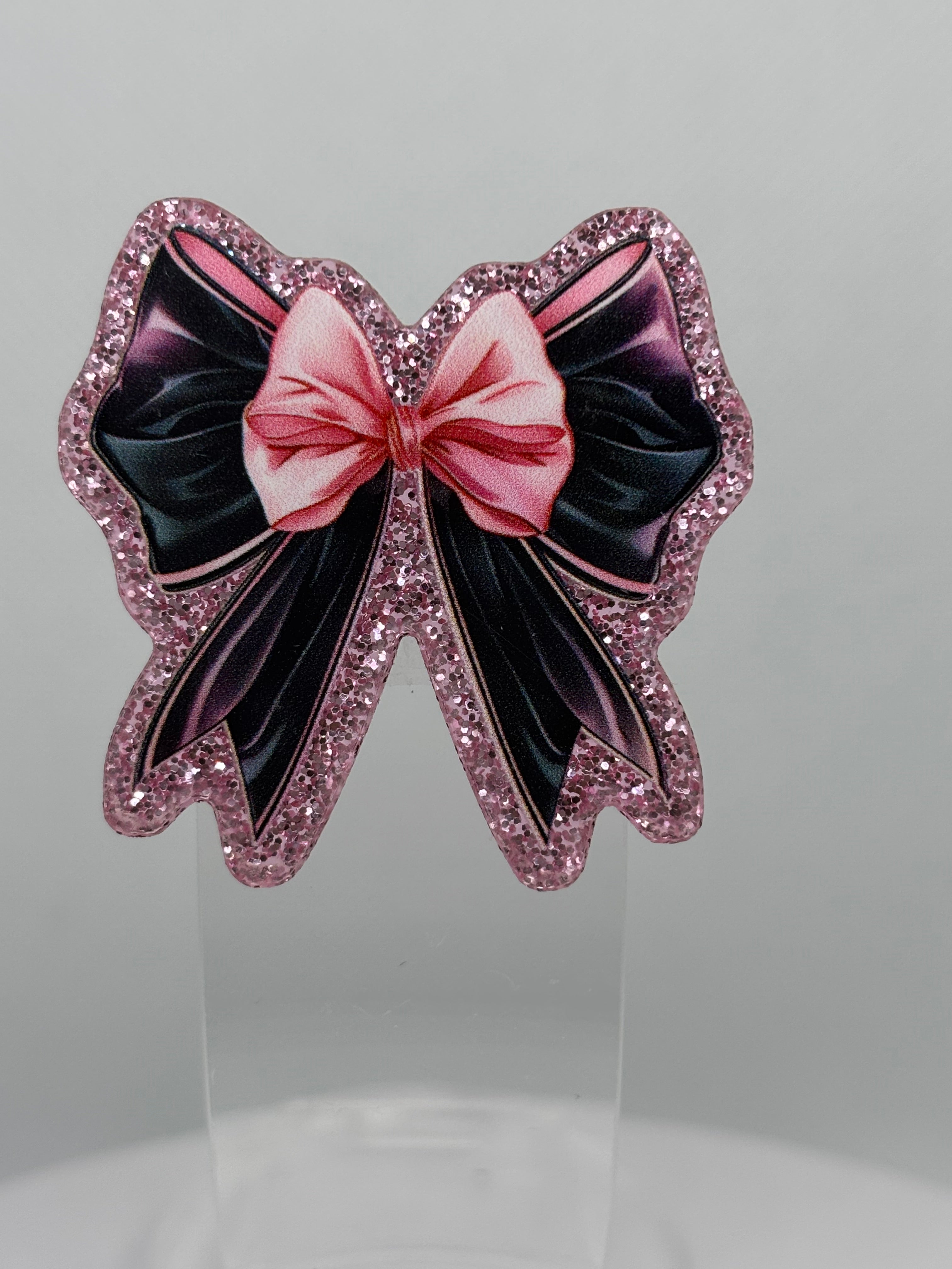 Black and Pink Bow